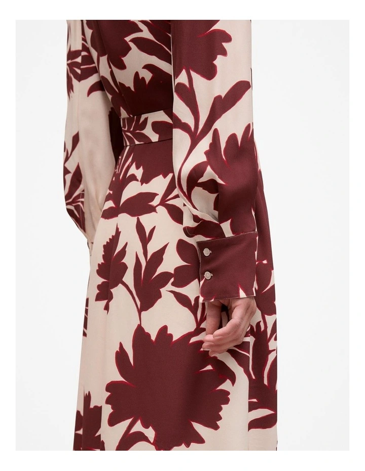 Roselle Shirt Dress in Red Mahogany image 4