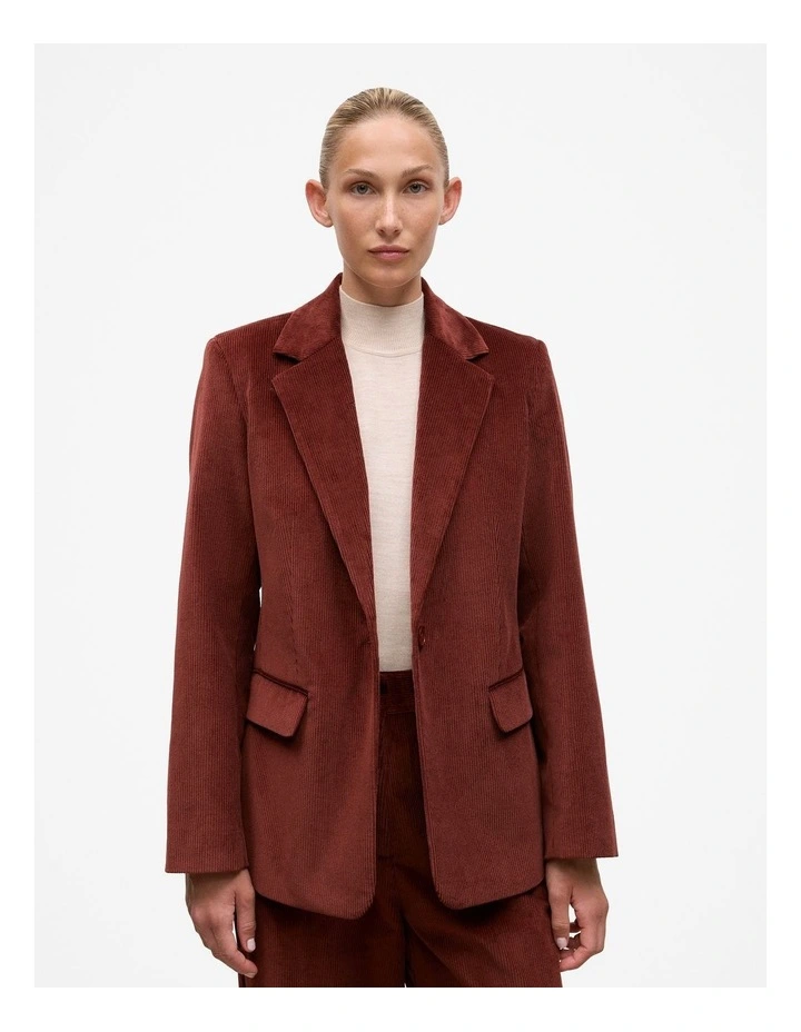 Italian Cord Blazer in Red Mahogany image 1