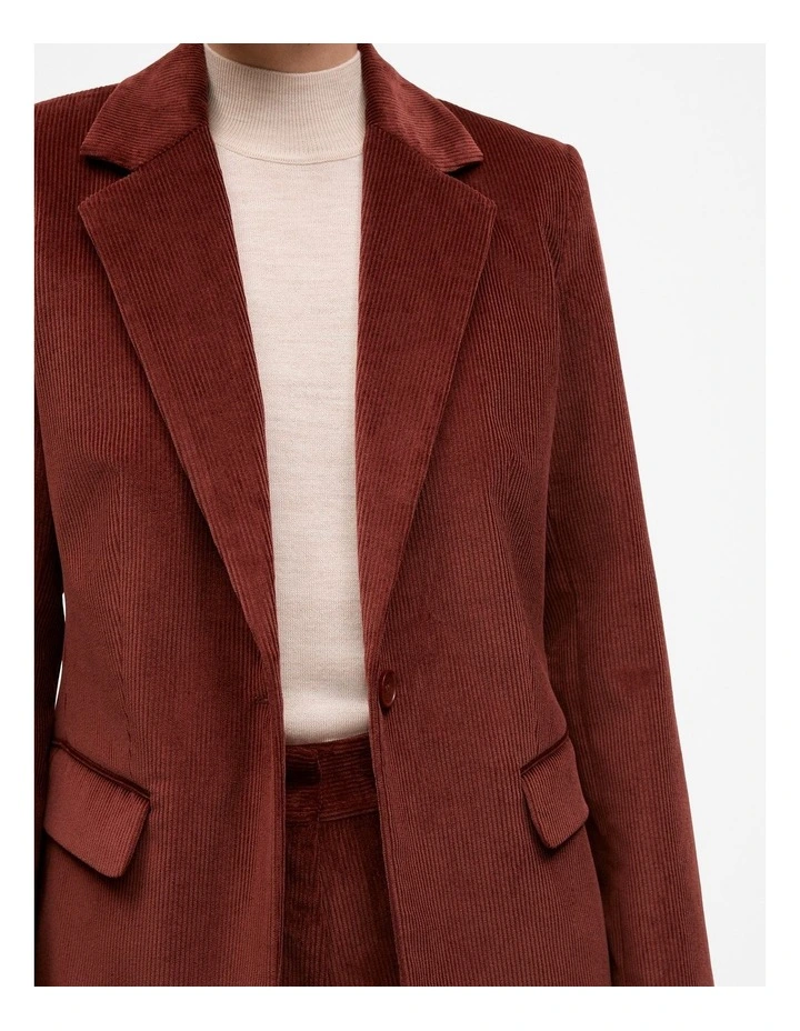Italian Cord Blazer in Red Mahogany image 4
