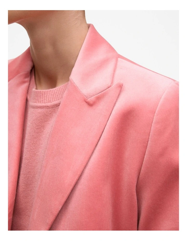 Velvet Blazer in Dusty Rose image 4