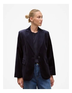 Velvet Blazer in Night Sky