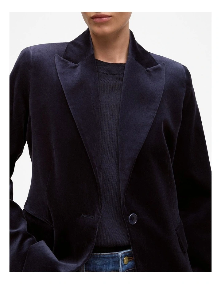 Velvet Blazer in Night Sky image 3