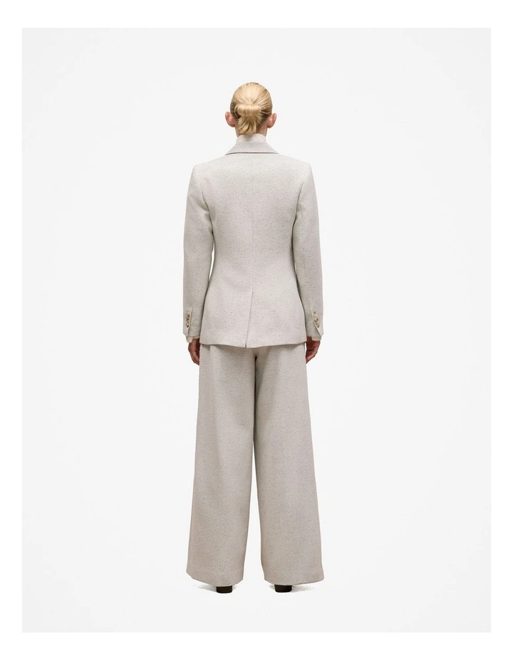 Italian Wool Blend Single Breasted Blazer in Light Grey Marle image 6