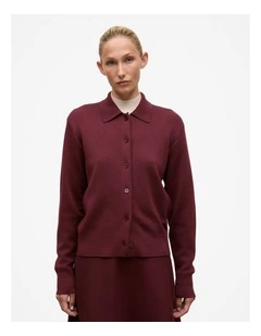 Merino Double Knit Jacket in Red Mahogany