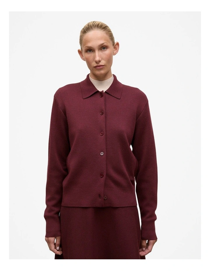 Merino Double Knit Jacket in Red Mahogany image 1