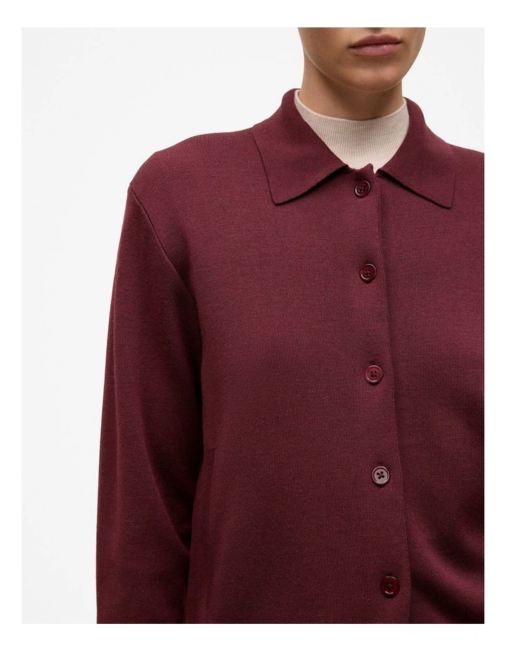 Merino Double Knit Jacket in Red Mahogany image 3