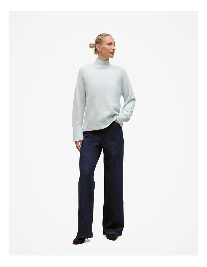 Alpaca Merino Blend Relaxed Mock Neck in Faint Blue image 2