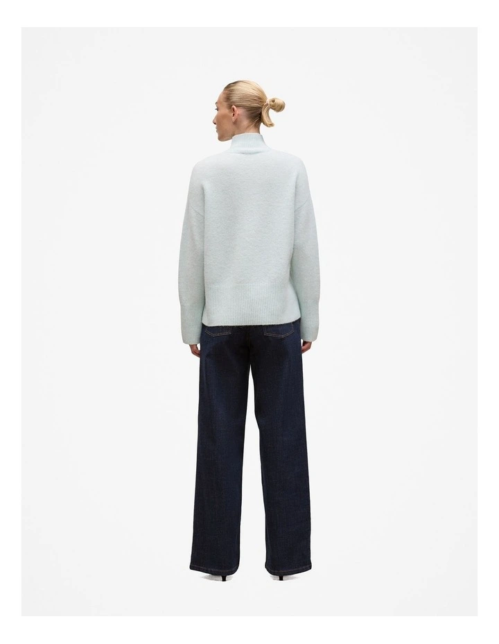 Alpaca Merino Blend Relaxed Mock Neck in Faint Blue image 4
