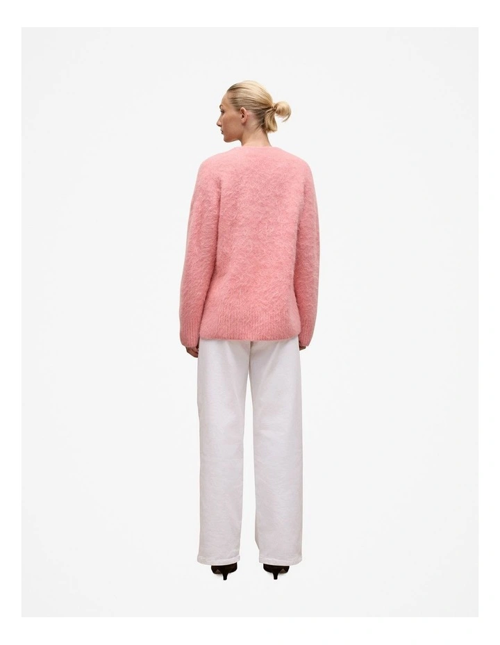 Brushed Alpaca Relaxed V Knit in Dusty Rose image 5