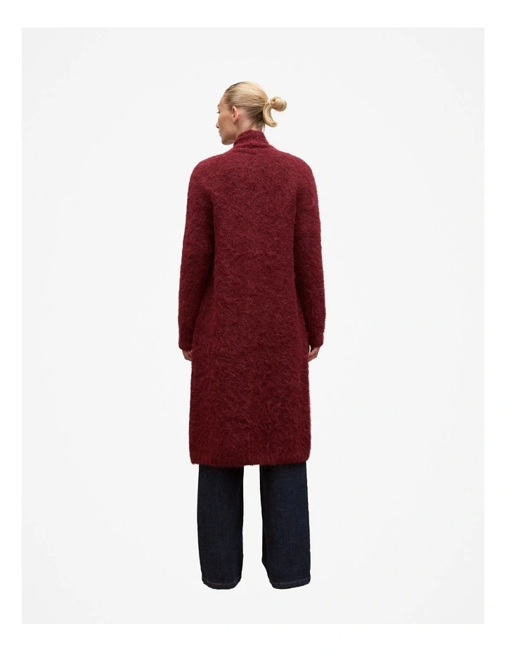 Brushed Alpaca Longline Cardigan in Red Mahogany image 5