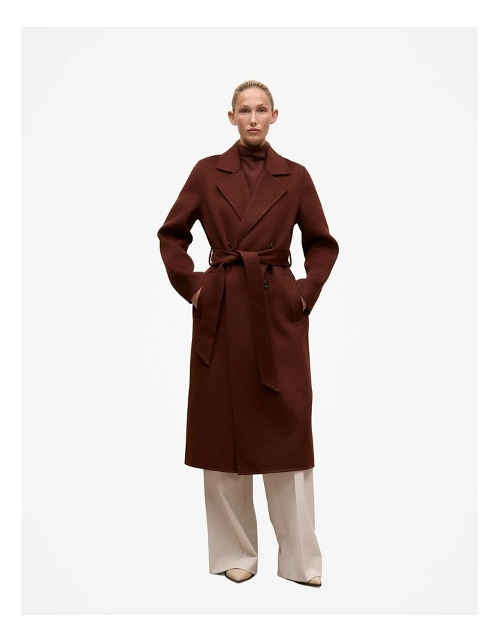 Brushed Cashmere Mock Neck T-shirt in Espresso image 3