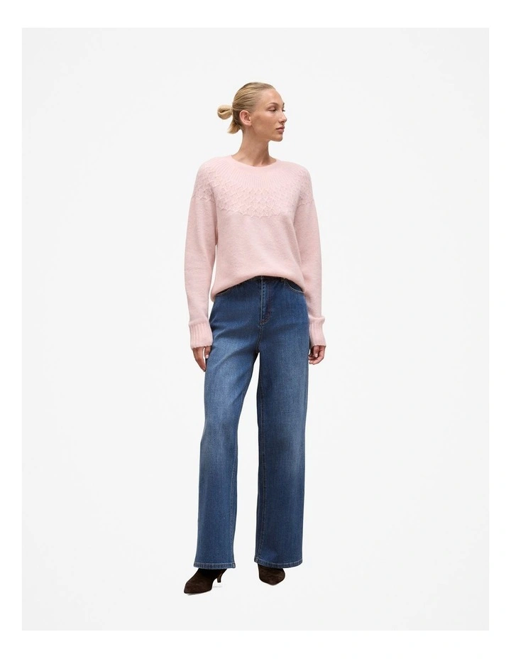 Alpaca Merino Cable Yoke Knit in Rose Quartz image 2