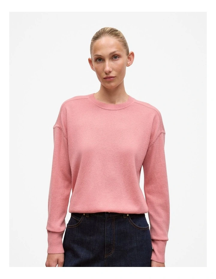Merino Cashmere Forward Shoulder Seam Crew in Dusty Rose image 1