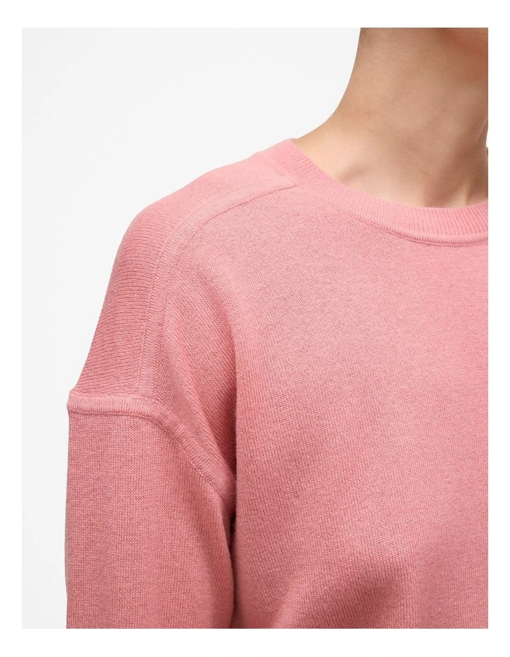 Merino Cashmere Forward Shoulder Seam Crew in Dusty Rose image 3