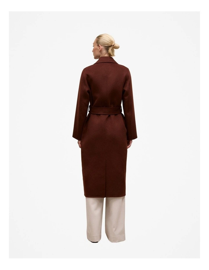 Brushed Wool Double Breasted Coat in Espresso image 5