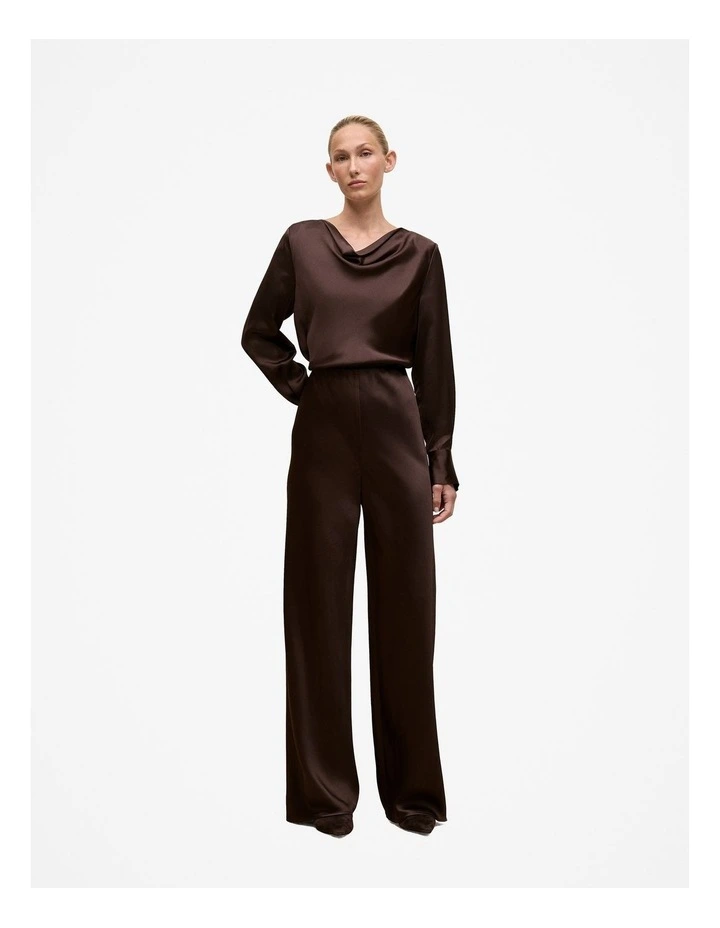 Satin Bias Cut Pant in Coffee Bean image 2