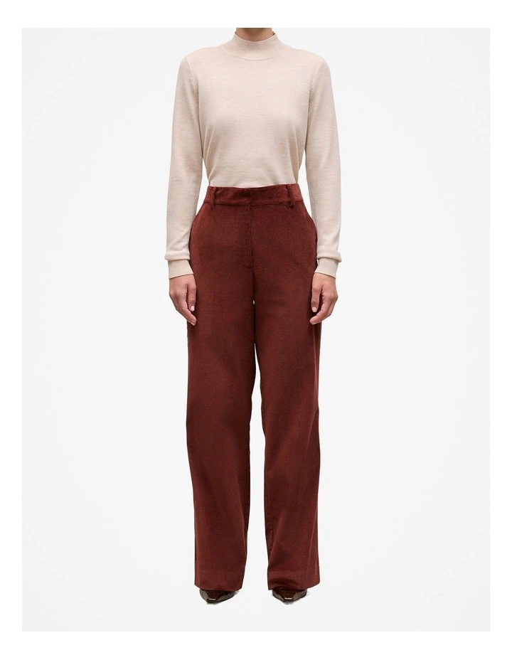 Italian Cord Trouser in Red Mahogany image 1