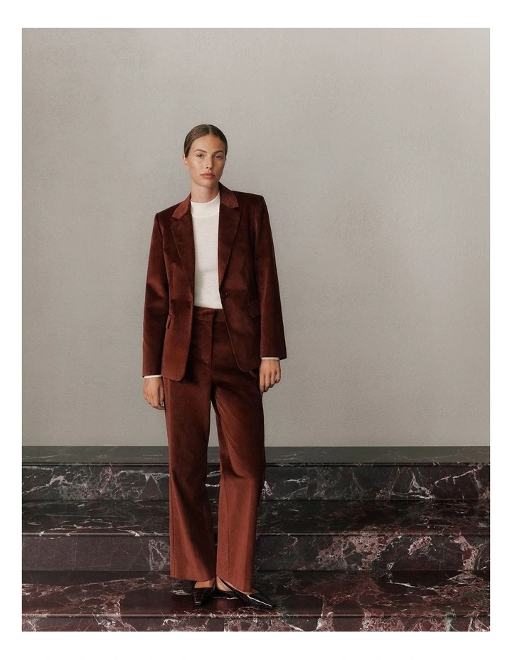 Italian Cord Trouser in Red Mahogany image 2