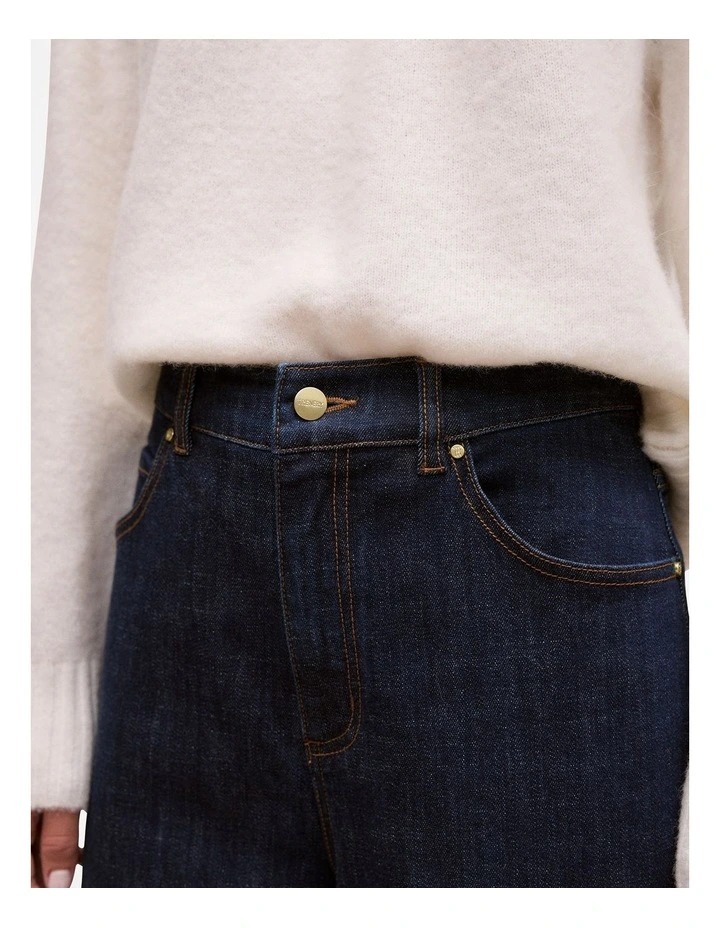 Australian Cotton Blend High Waist Jean in Rinse Wash image 3