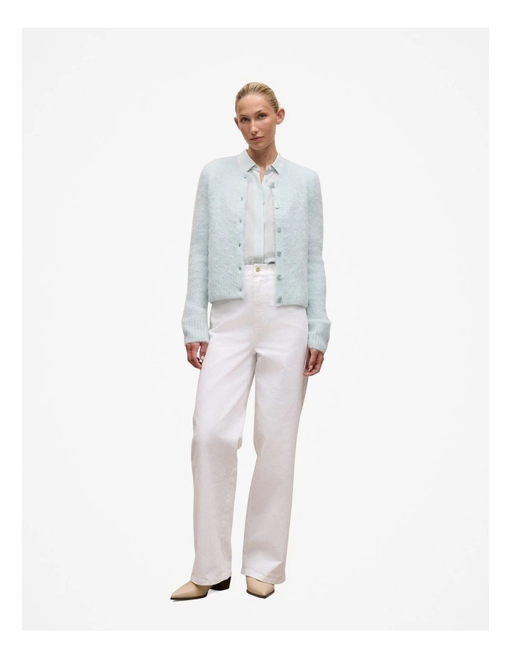 Silk Concealed Placket Shirt in Faint Blue image 2