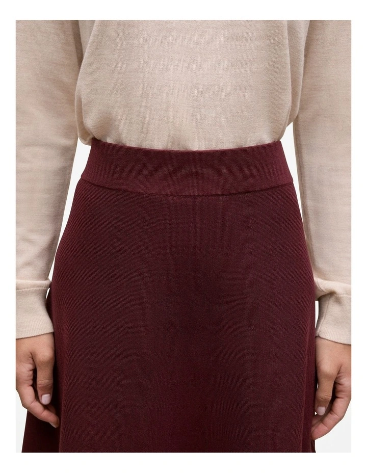 Merino Milano Knit Skirt in Red Mahogany image 3