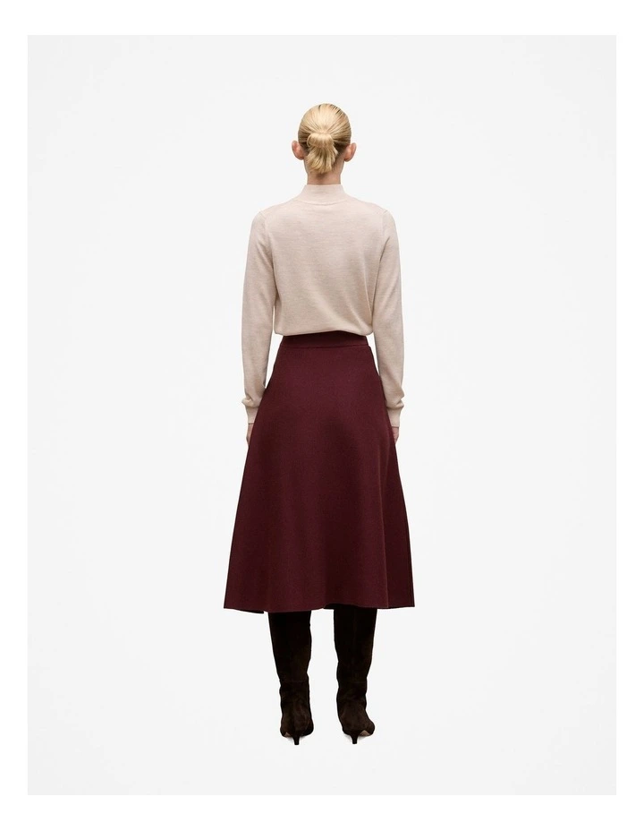Merino Milano Knit Skirt in Red Mahogany image 4