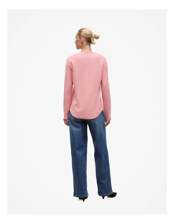 Ottoman Marle Long Sleeve T-shirt in Dusty Rose image 4