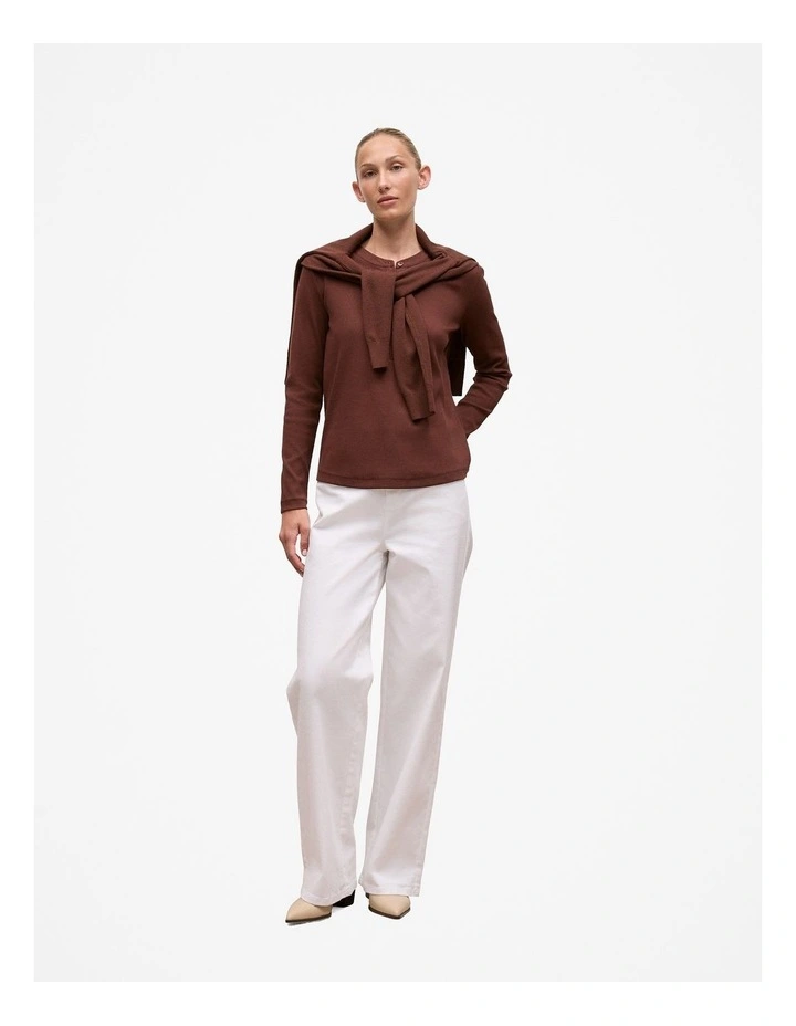 Cotton Henley in Espresso image 2