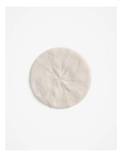 Wool Cable Knit Beret in Marshmallow