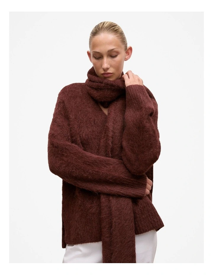 Brushed Alpaca Scarf in Espresso image 2