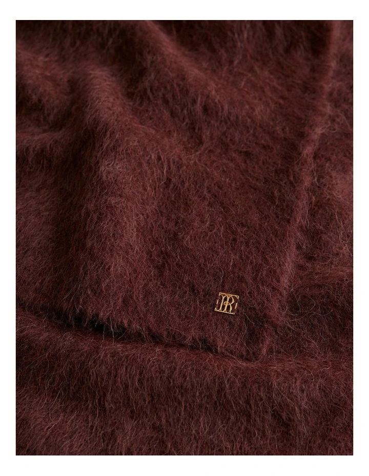 Brushed Alpaca Scarf in Espresso image 3