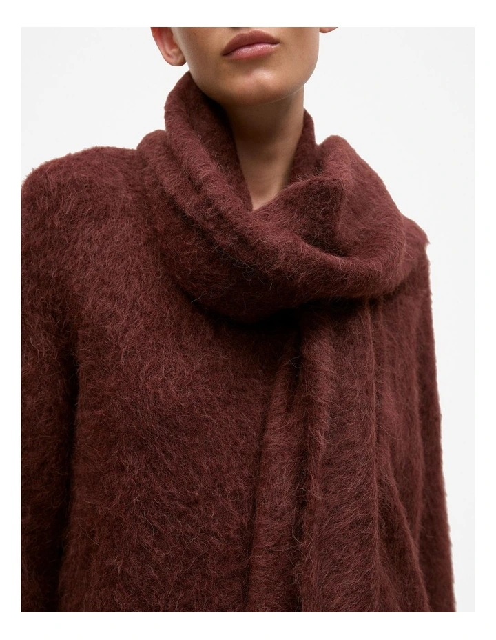 Brushed Alpaca Scarf in Espresso image 4