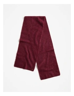 Brushed Alpaca Scarf in Red Mahogany