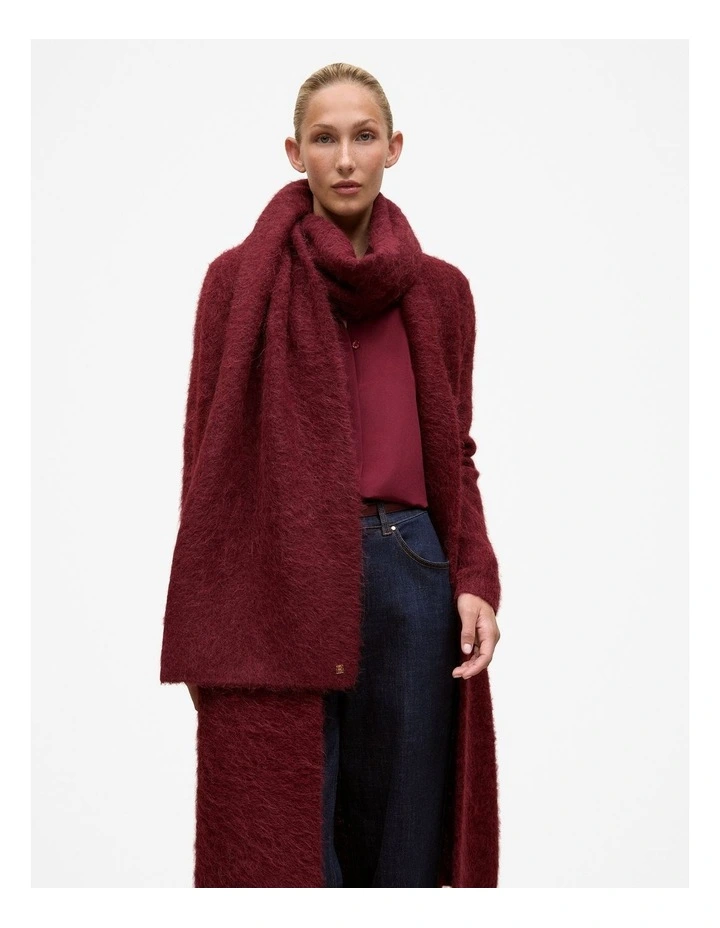 Brushed Alpaca Scarf in Red Mahogany image 2