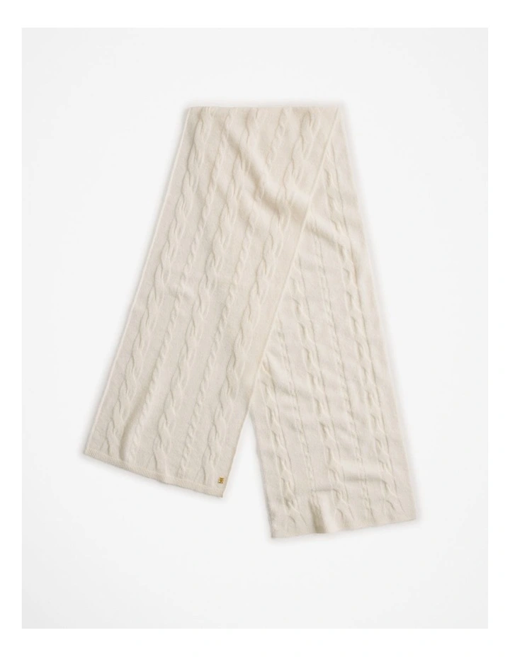 Cable Knit Scarf in Marshmallow image 1