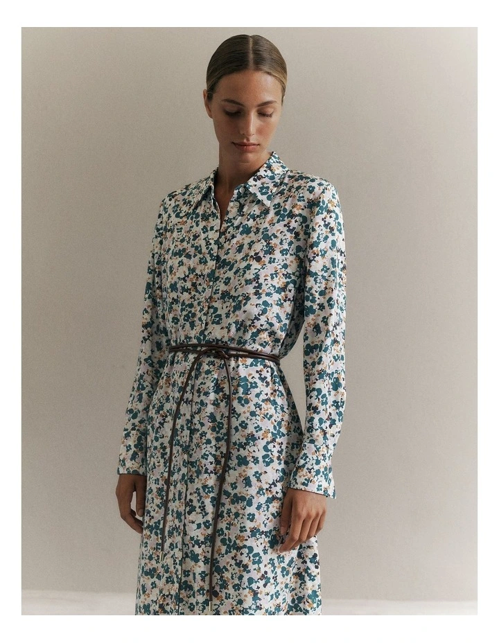 Liora Floral Belted Dress in Forest image 2