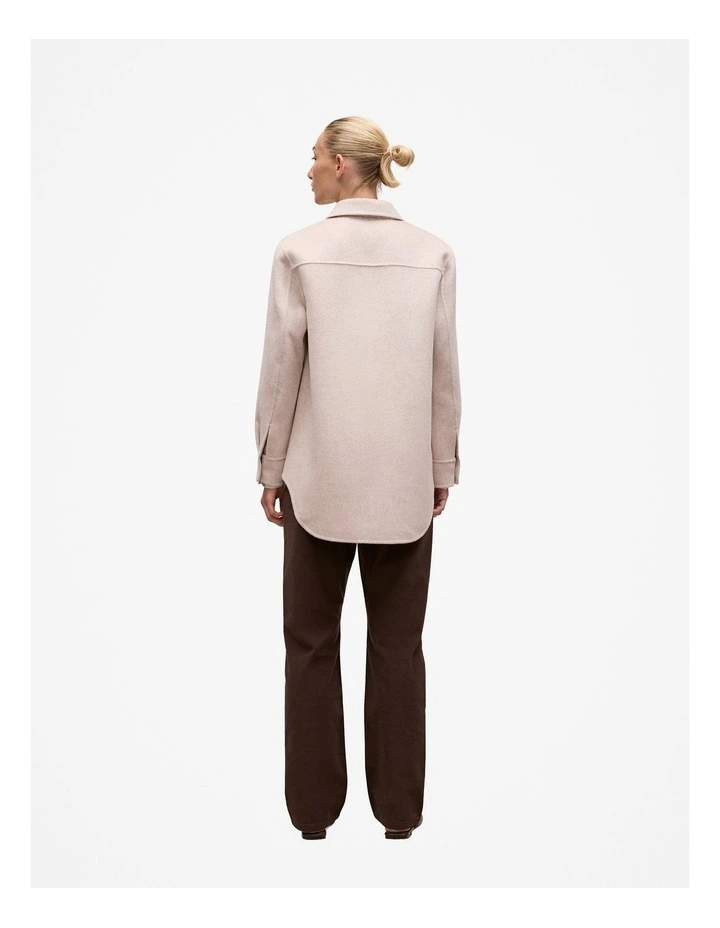 Brushed Wool Shacket in Oatmeal Marle image 6