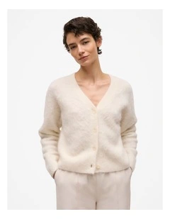 Brushed Alpaca Cardigan in Marshmallow