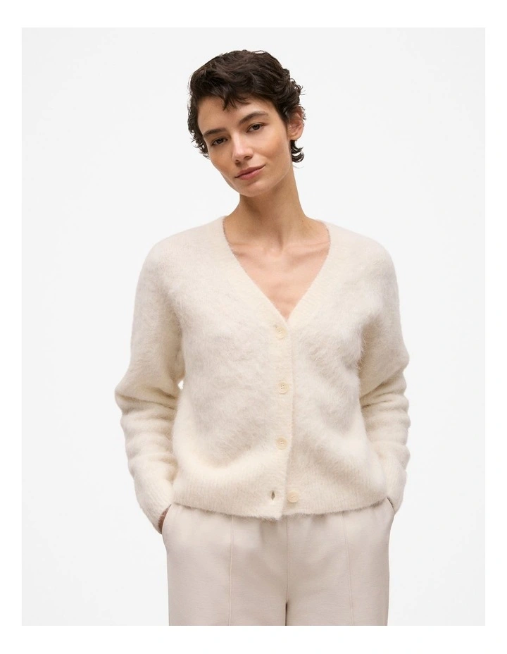 Brushed Alpaca Cardigan in Marshmallow image 1