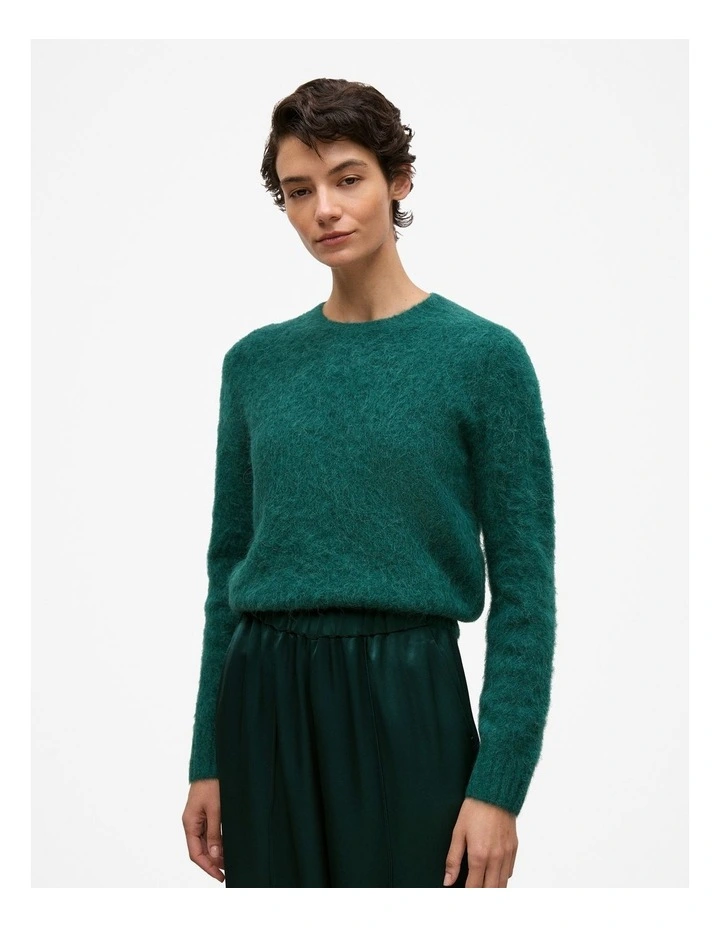 Brushed Alpaca Pullover in Forest image 1