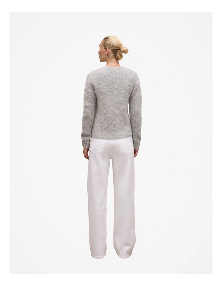 Brushed Alpaca Pullover in Light Grey Melange image 4