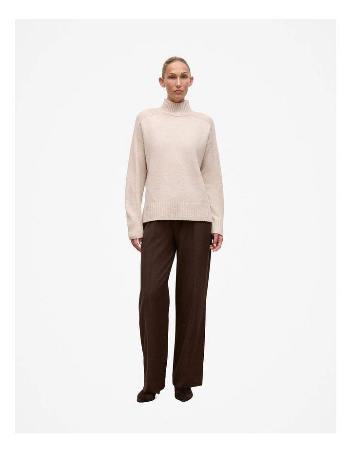 Merino Funnel Neck Pullover in Oat image 3
