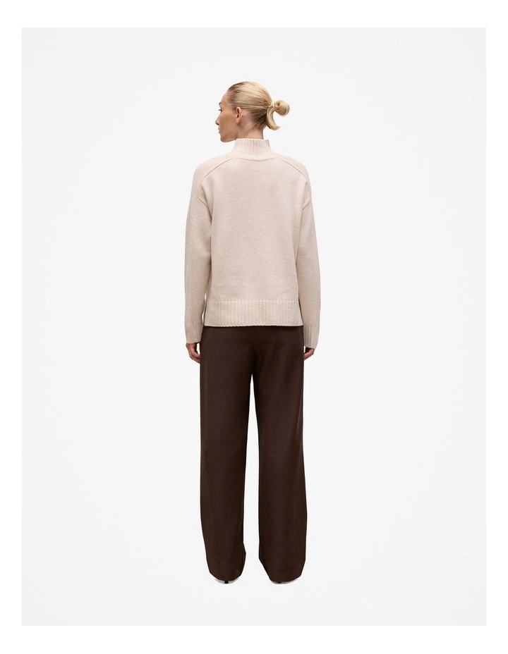 Merino Funnel Neck Pullover in Oat image 6