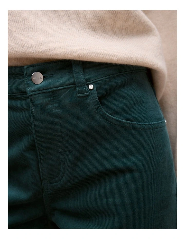Cord Five Pocket Boyfriend Pant in Forest image 3