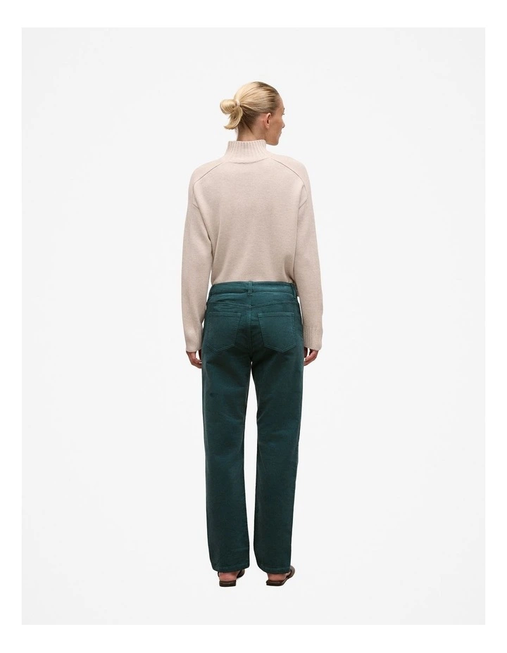 Cord Five Pocket Boyfriend Pant in Forest image 4