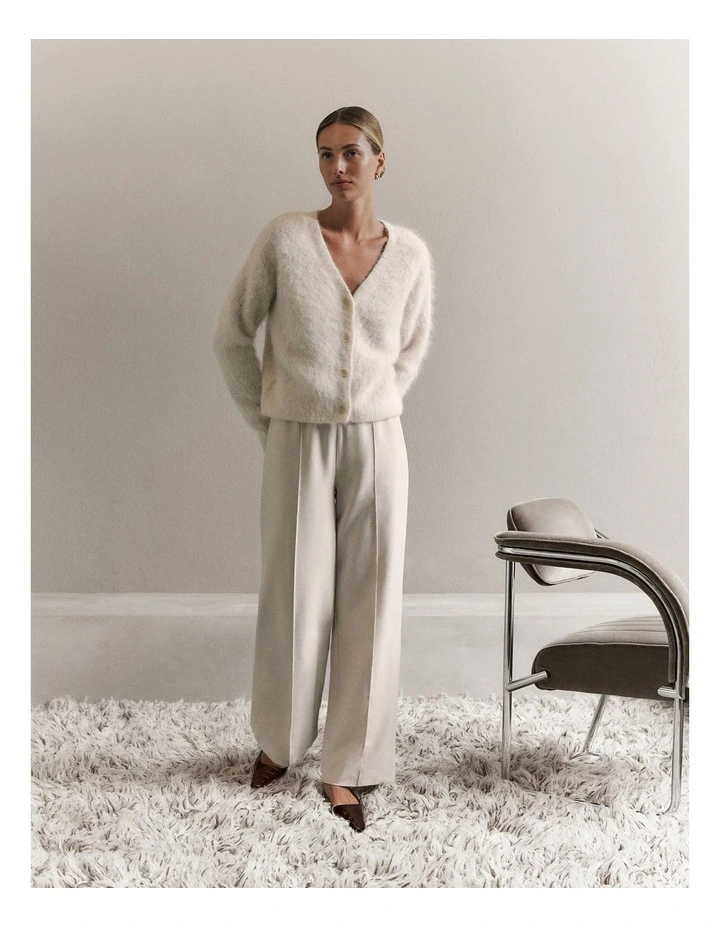 Pintucked Pull On Pant in Stone image 2