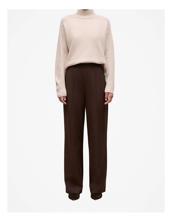 Pintucked Pull On Pant in Coffee Bean image 1