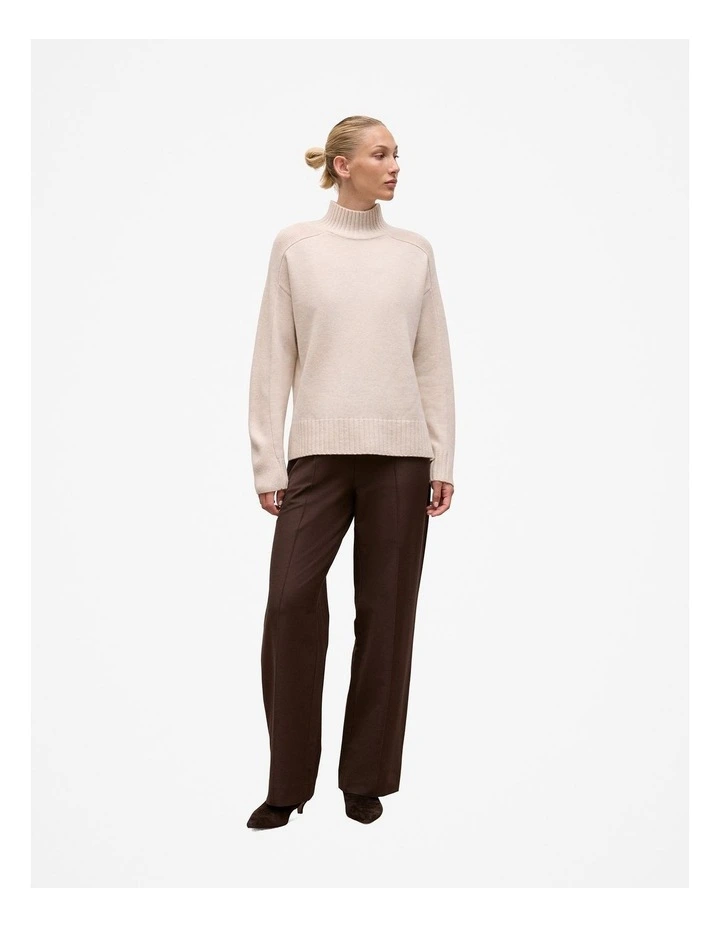 Pintucked Pull On Pant in Coffee Bean image 3