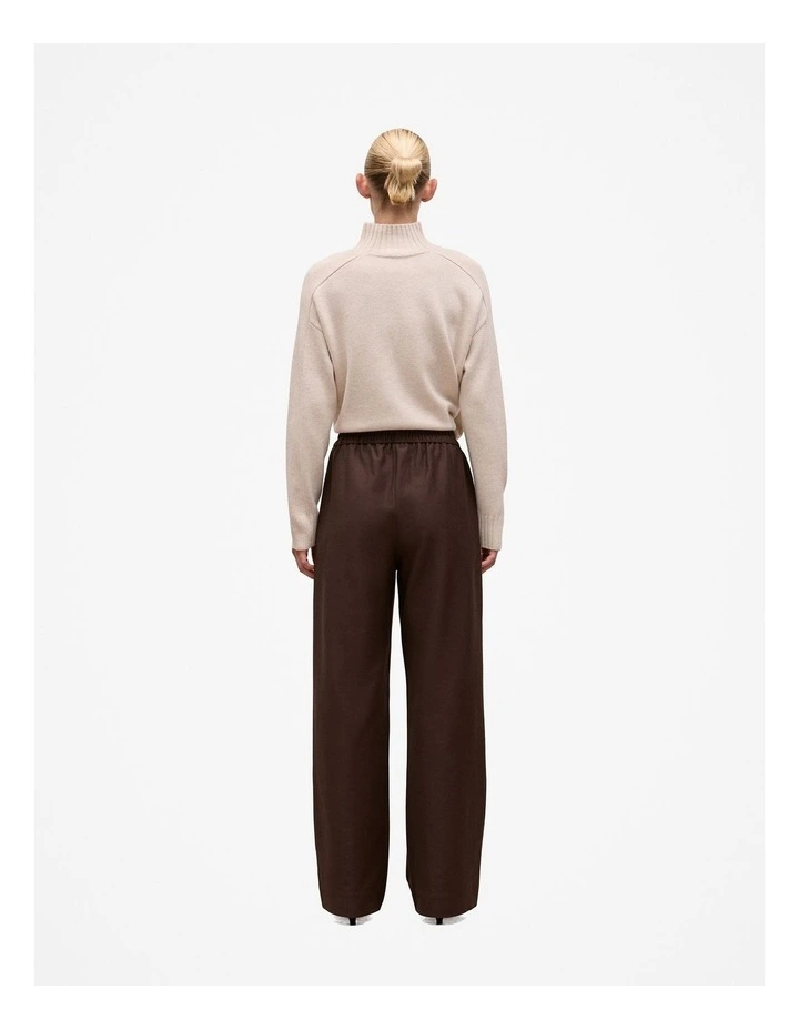 Pintucked Pull On Pant in Coffee Bean image 6