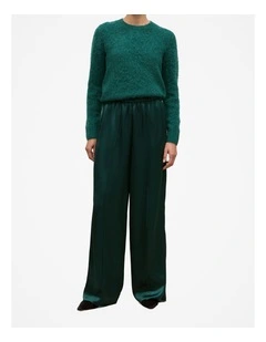 Satin Pull On Pant in Forest